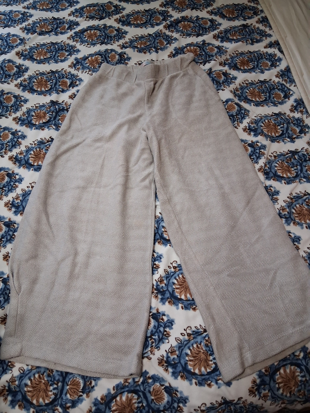 FP Beach Neutral Wide-Leg Knit Pants — Light Beige